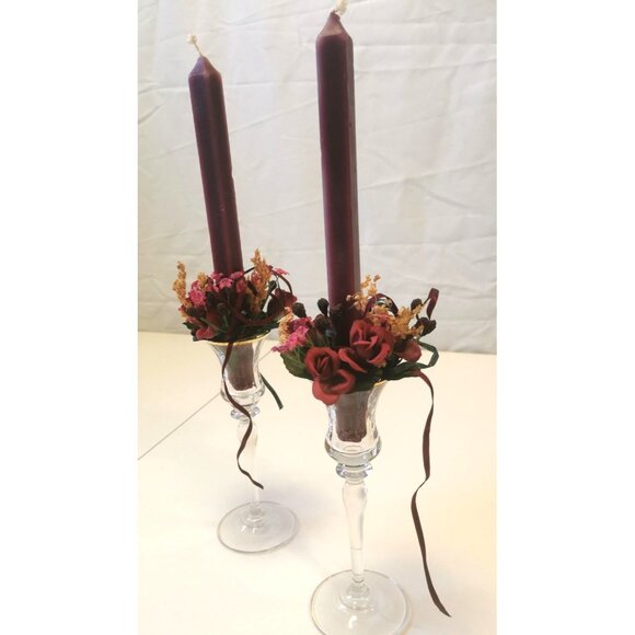 Mikasa Trousseau Gold Trim 7.75” Candlestick Holders - Picture 4 of 7